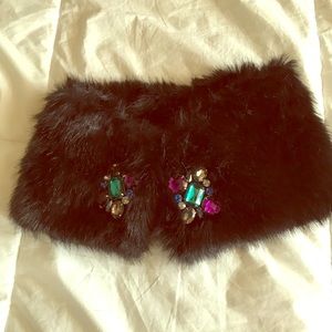 Black Zara Faux Fur Collar